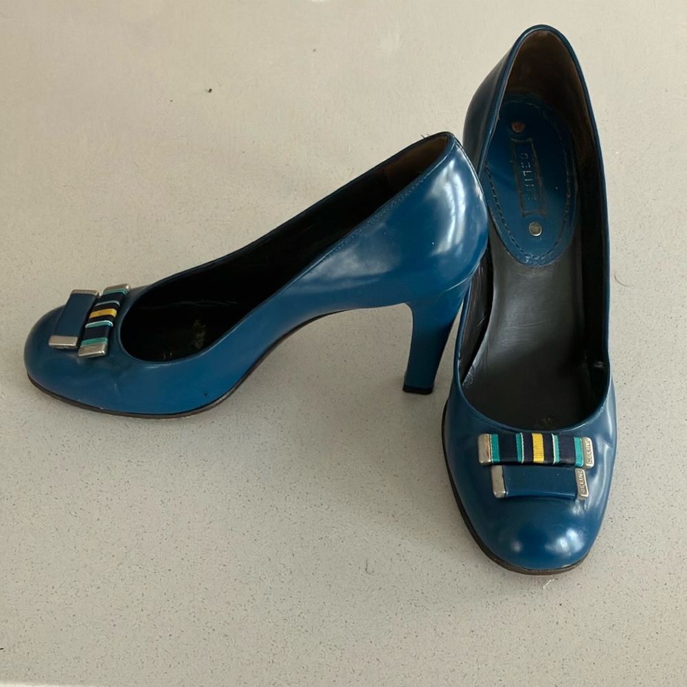 Vintage cobalt Celine pumps